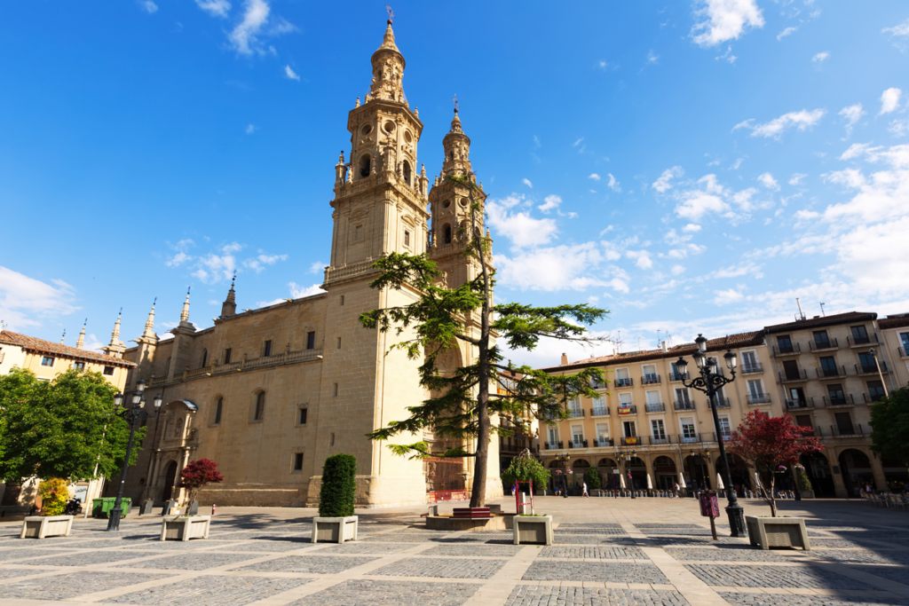 This stunning co-cathedral in Logroño , with its twin towers and intricate Baroque façade