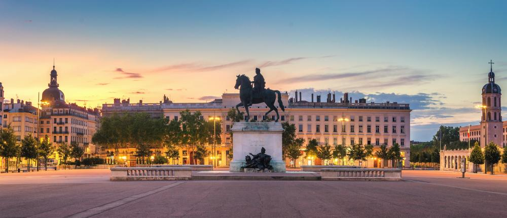 Place Bellecour is one of the largest open squares in Europe and the heart of Lyon