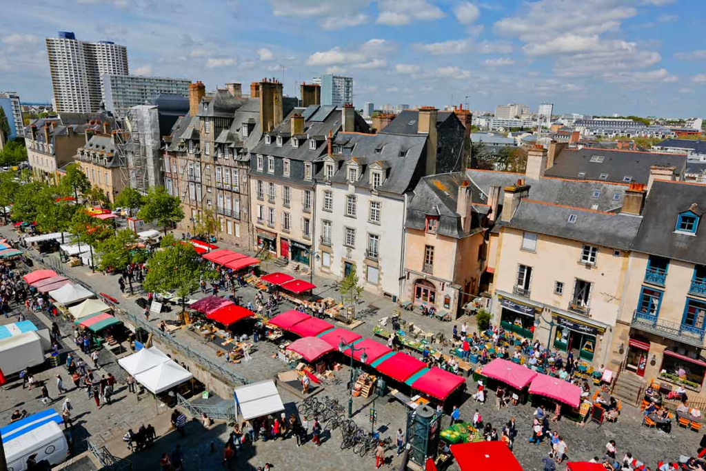 Place des Lices is one of the most vibrant areas in Rennes, especially on Saturday mornings when it hosts one of France's largest markets