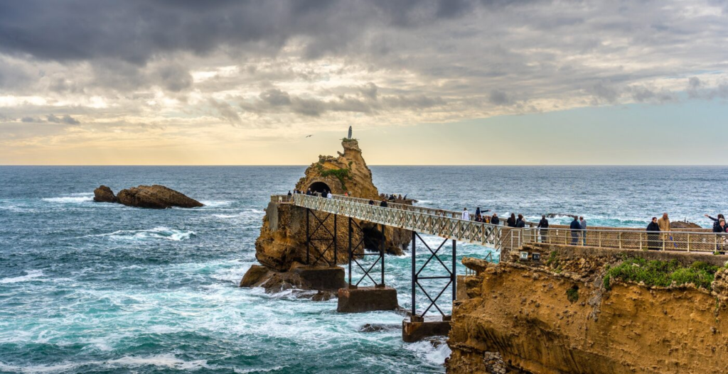 The Rocher de la Vierge is one of Biarritz’s most famous landmarks.