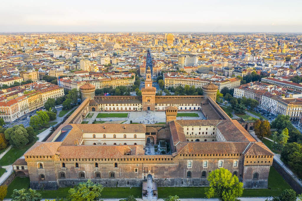 Sforza Castle is a massive fortress that stands as a symbol of Milan's storied past