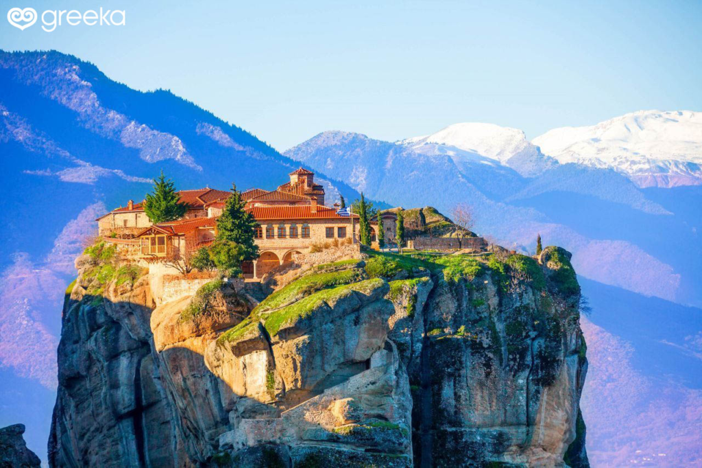 The Agia Triada Monastery, also known as the Holy Trinity Monastery, is a stunning example of Greek Orthodox architecture