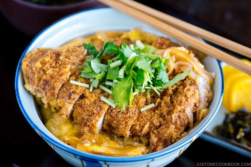 Donburi, or "rice bowls," is a versatile dish consisting of a bowl of rice topped with various ingredients