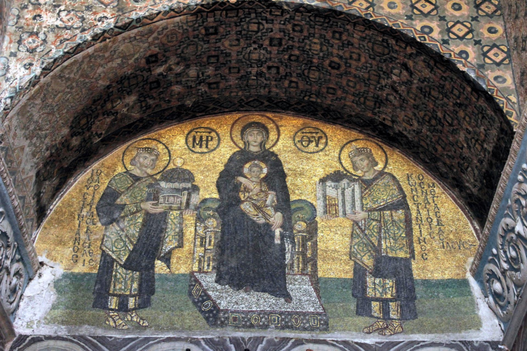 When Hagia Sophia was converted into a mosque by the Ottomans in the 15th century, the Christian mosaics that adorned its walls were not destroyed