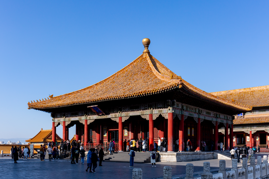 Located directly behind the Hall of Supreme Harmony, the Hall of Central Harmony is smaller but equally significant. This was a resting place for the emperor before major ceremonies